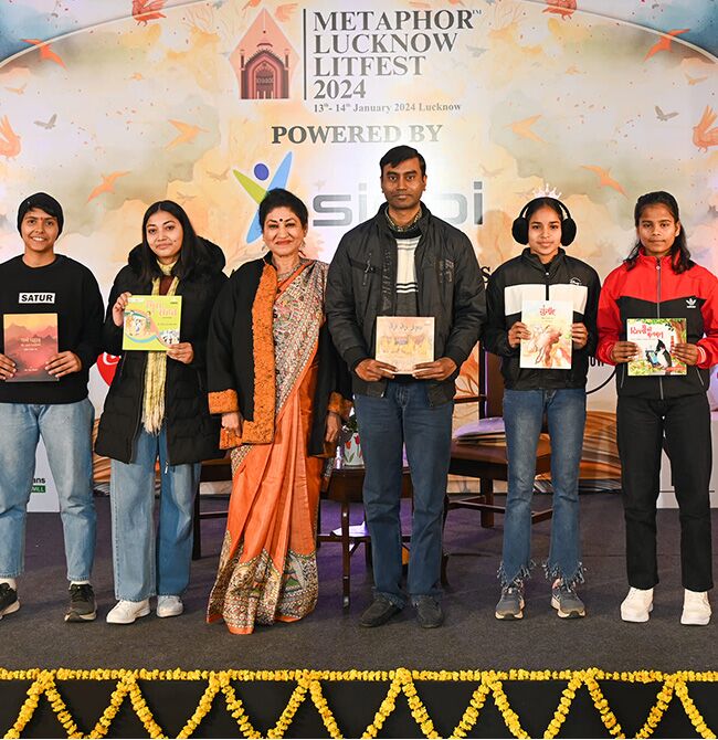 Young students and readers participating actively in the Young Literature Festival